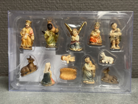 Kerstgroep 11 figuren, resin, 3 cm (9)