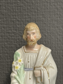Heiligenbeeld Jozef, biscuit porselein 16 cm, voor 1900, (1)