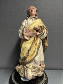 Heiligenbeeld Maria en Maria Magdalena, houten polychroom beelden, 40 cm, ca. 1860 (G)