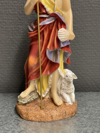Beeld Heilige Johannes de Doper, resin, 20 cm incl. kruis. (10)