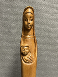 Heiligenbeeld Maria met kind, Filipijns houtsnijwerk, 34 cm (3)