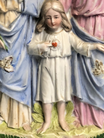 Heiligenbeeld heilige Familie  biscuit, 1900, 20x12cm. (2)