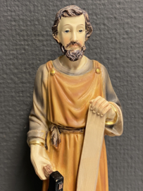 Heiligenbeeld Jozef de arbeider, werkman, resin, 23 cm (4)