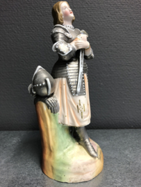 Heiligenbeeld Jeanne D`Arc, biscuitporselein, 21 cm, (23)