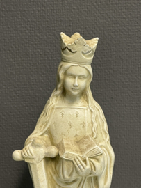 Heiligenbeeld Dimpna van Geel, 22 cm, gips, (1)