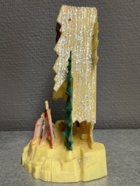 Kerststal, celluloid, jaren 50, 15 x 12 cm (9)