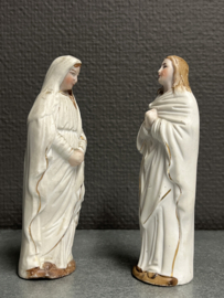 Heiligenbeeld Maria en Johannes, biscuit, 13cm, eind 1800 (2)