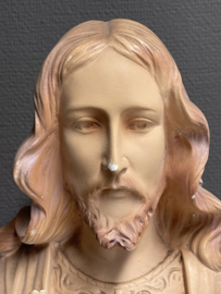 Jezus Heilig Hart, borstbeeld, terracotta, 31 x 31 cm, antiek (0)