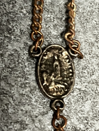 Antieke rozenkrans, kristal kralen, terra catacombe 47 cm