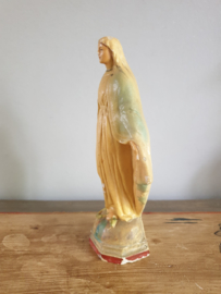 Beeld Heilige Maria, OLV Miraculeus, 16 cm, gips, 1950, beschadigd. (27)