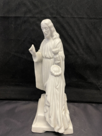Heilige Communie beeld, Biscuit porselein 19 cm, Jezus en communicant 1910 (1)