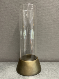 Noveenkaars houder, kunstof met glas, 28 cm hoog (8)