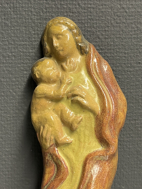 Plaquette Maria met kind, terracotta 28 cm (1)