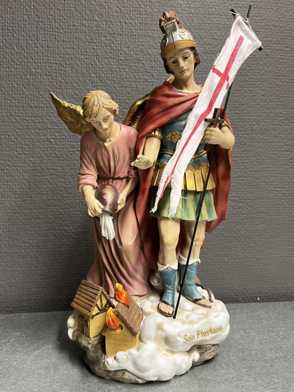 Heiligenbeeld  Florianus van Lorch met engel