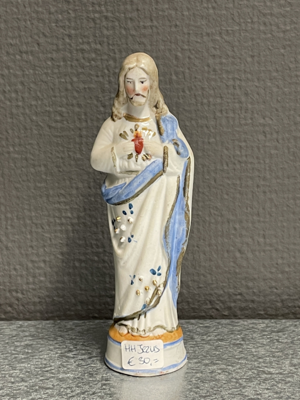 Jezus Heilig Hart 13 cm, biscuit porselein voor 1900 (1)