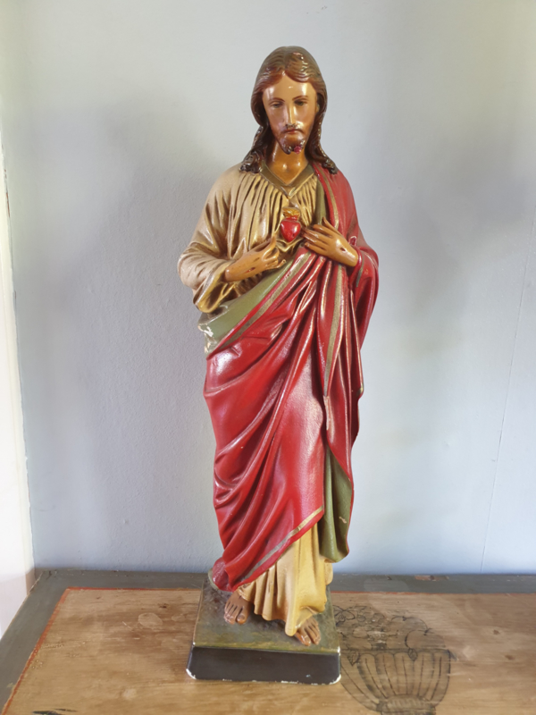 Jezus heilig hart, Gips, 1920, 53 cm, beschadigt (48)