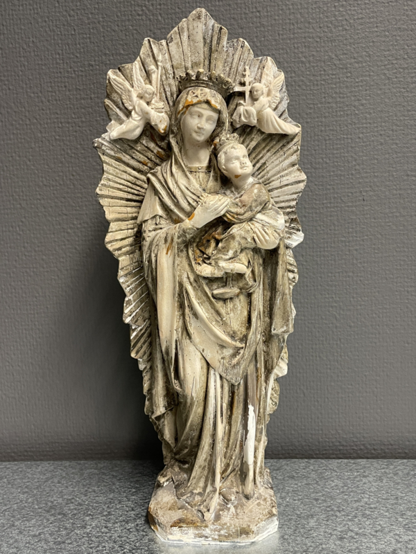 Heiligenbeeld Maria O.L.V Altijd Durende Bijstand, gips, 37 cm (8)