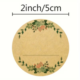 Kraft papier zelf klevende labels per 25st