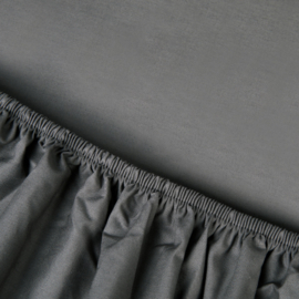 Kayori Shizu hoeslaken perkal katoen antraciet 140 x 200