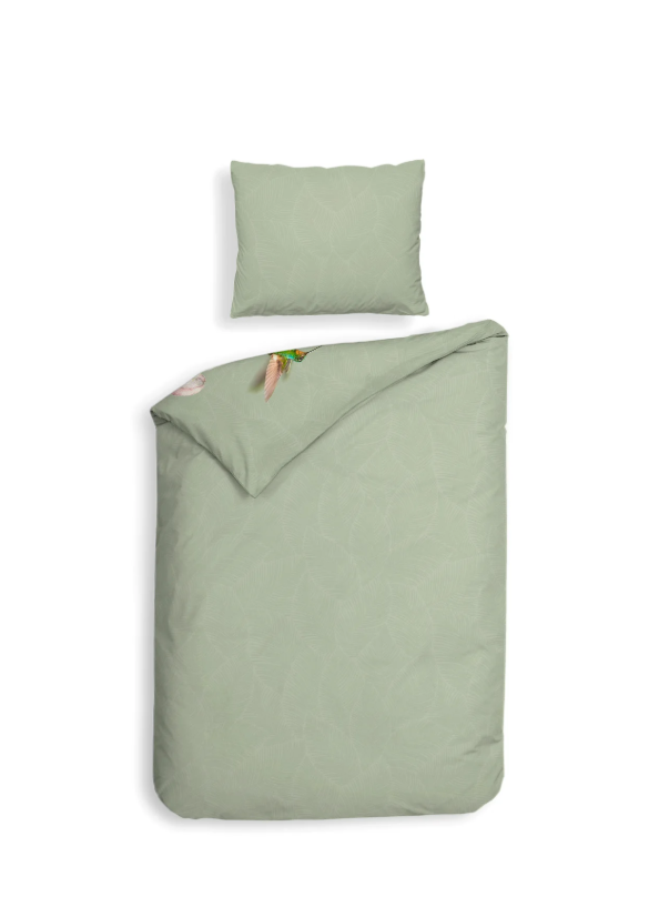 Heckett Lane dekbedovertrekset Ana green, 240 x 200/220cm.