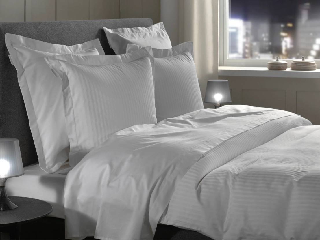 Heckett Lane dekbedovertrekset Banda White 200 x 200/220 cm.