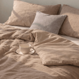 Kayori Rinen dekbedovertrek taupe 240/200-220