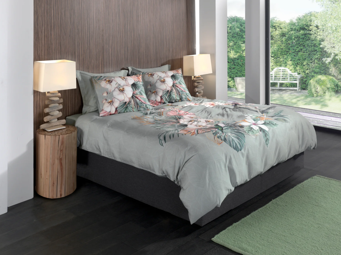 Heckett Lane dekbedovertrekset Ana green, 240 x 200/220cm.