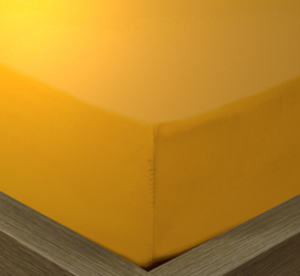 Linette jersey hoeslaken matras 90 x 220 geel - Voorraad opruiming
