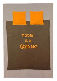 Nohla "Today is a good day" dekbedovertrek wit 140 x 200/220