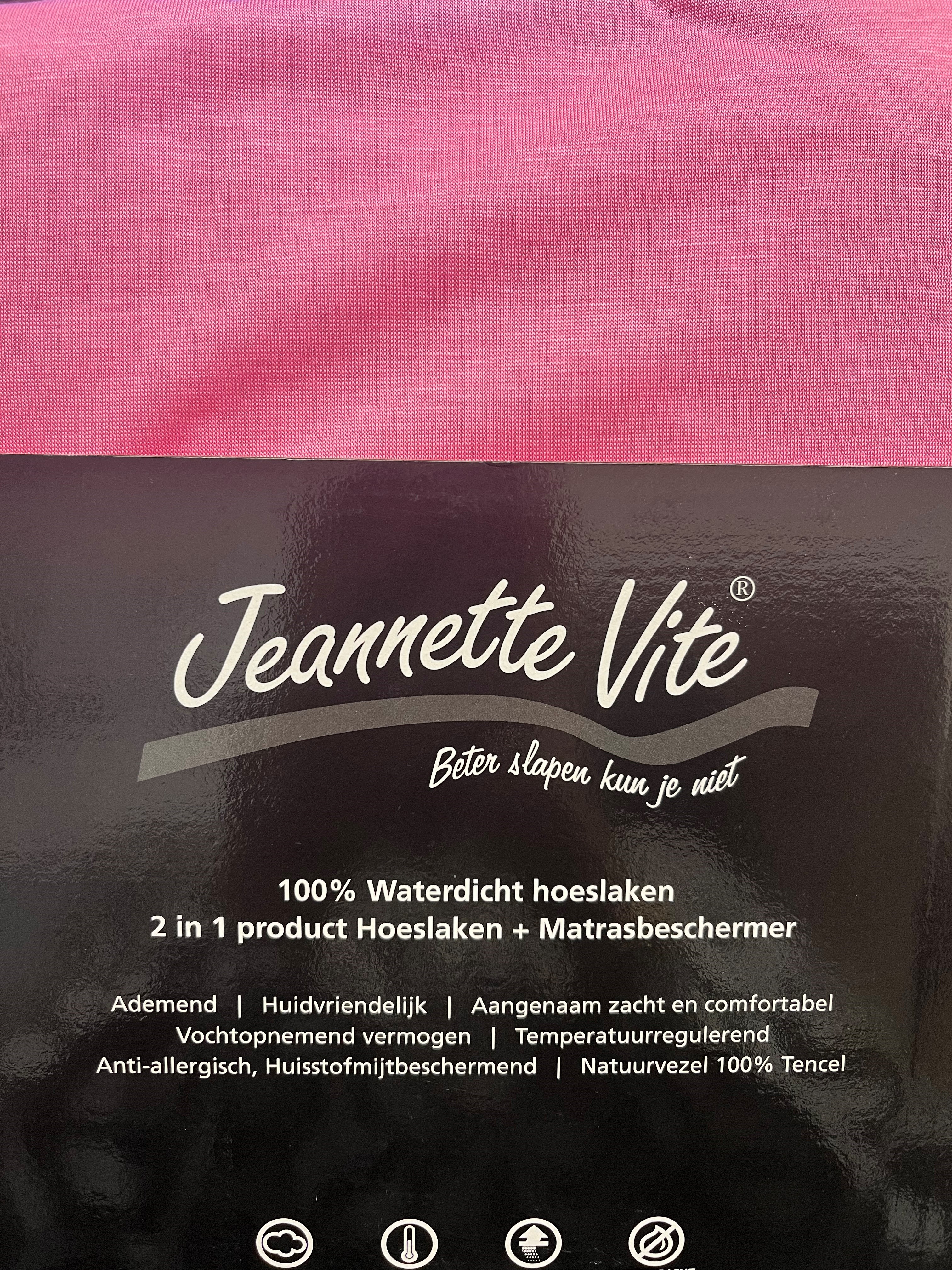 Jeannette Vite matrasbeschermer rosa chicle 160 x 200cm - Voorraad opruiming