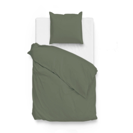 Zohome Satinado dekbedovertrek uni katoensatijn - army green