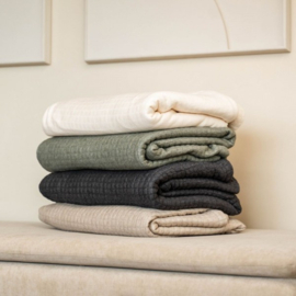 Kayori plaid Mofu tencel olijfgroen 150 x 220