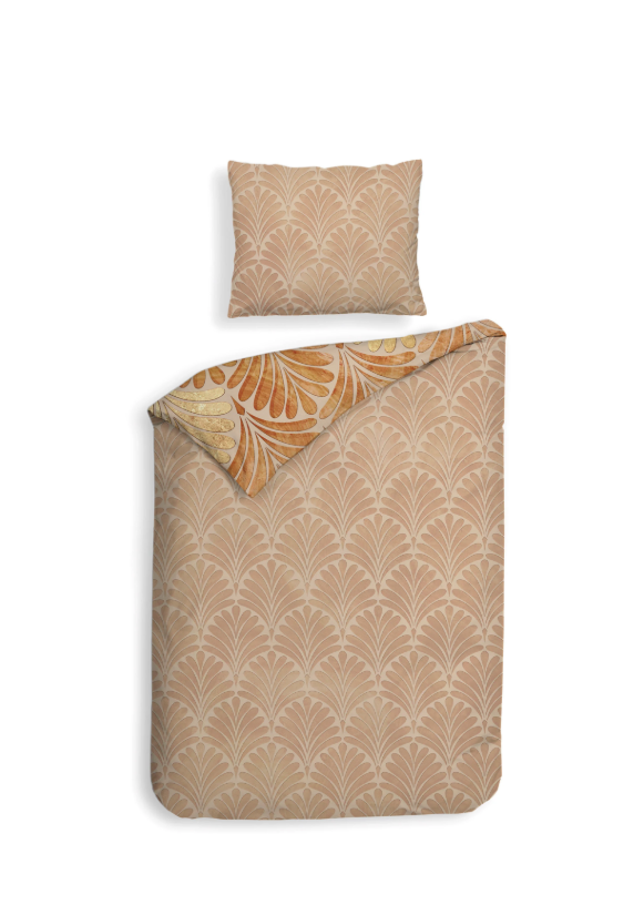 Heckett Lane dekbedovertrekset Elif orange, 240 x 200/220cm.