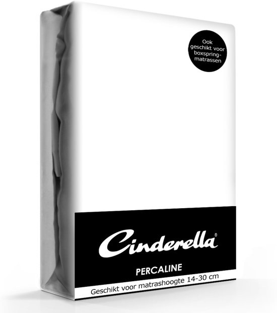 Cinderella Basic percaline hoeslaken wit 160 x 200