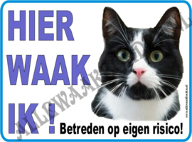 ZWART WITTE KAT 257 (BLAUWE TEKST)