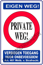 Privé weg