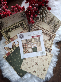 FairyBells Art Journaling & Card Making Backgrounds Set nr. 26 Kerst rood - groen