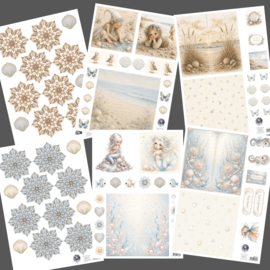 Alle 6 STRAND Fairybells (2e serie) combi knipvellen voor pop-up en decoupage 1x
