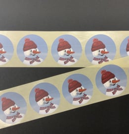 Sluitstickers - 10 stuks - sneeuwpop met rode muts