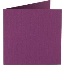 6 x vierkante kaart (13,2 x 13,2 cm) aubergine (909)