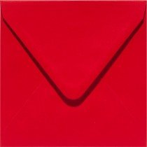 6 x vierkante envelop (14 x 14 cm) rood (918) voorheen 12 fiëstarood