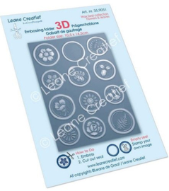 3D embossingfolder Leane: wax zegels bloemen & blaadjes 35.9051