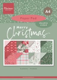 Pretty Papers bloc Merry Christmas A4	PK9217