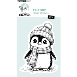 Stempel pinguïn met muts