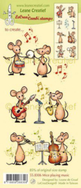Clear stamp Mice spelen Muziek 55.8306