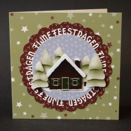 Craftables stencil Fijne Feestdagen cirkel by Marleen CR1561