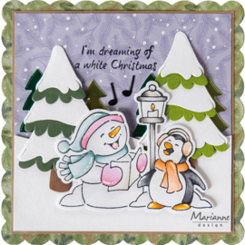 Clear stamps & Dies Eline's Animals - Snowman & Penguin EC0205