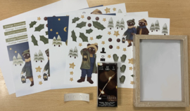 Pakket voor het maken van een lijstje met lichtjes: diepe houten lijst