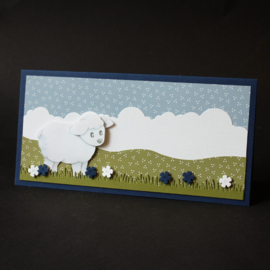 Craftables stencil Slimline grass-horizon-clouds CR1583