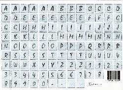 vel: blauw alfabet